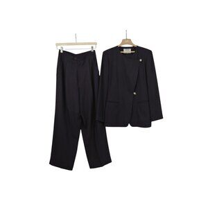 Kasper Plum Purple Brown Pant Suit Set Size 10